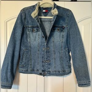 Vintage Tommy Hilfiger Jean Jacket With Sherpa Trim